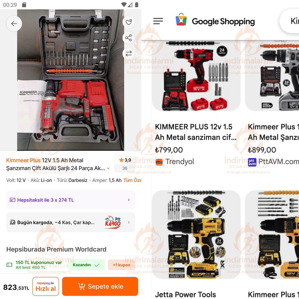 Kimmeer Plus 12V 1.5 Ah Metal Şanzıman Çift Akülü Şarjlı 24 Parça Akülü Vidalama…