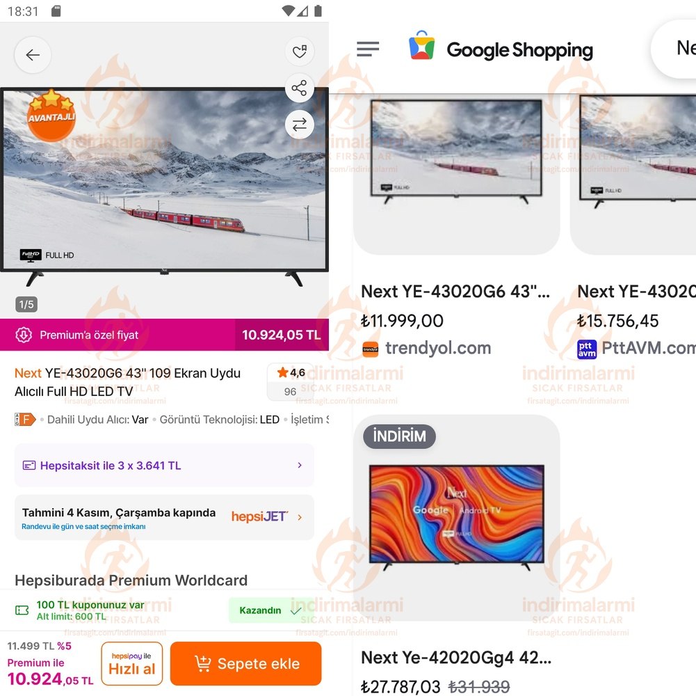 Next YE-43020G6 43 109 Ekran Uydu Alıcılı Full HD LED TV