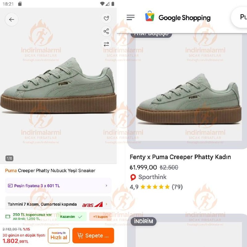 Puma Creeper Phatty Nubuck Yeşil Sneaker