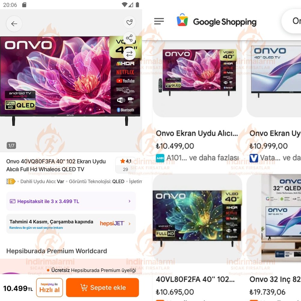 Onvo 40VQ80F3FA 40 102 Ekran Uydu Alıcılı Full Hd Whaleos QLED TV