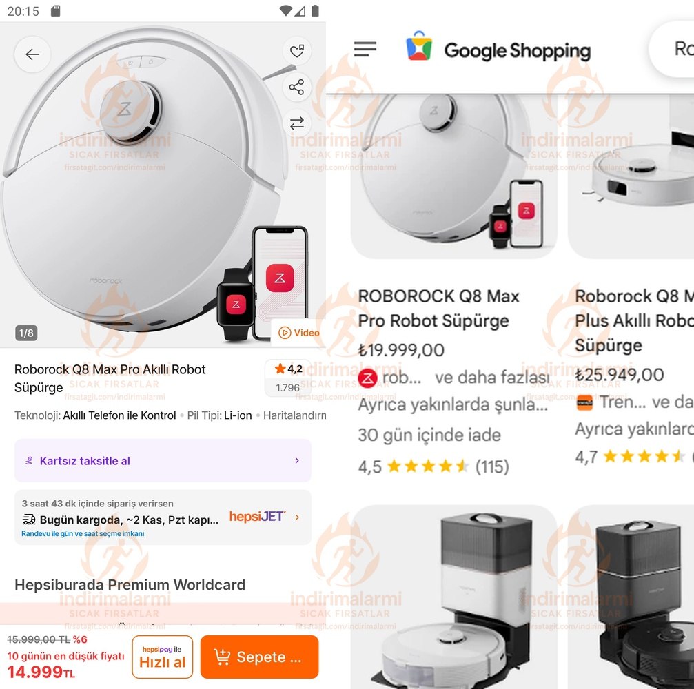Roborock Q8 Max Pro Akıllı Robot Süpürge