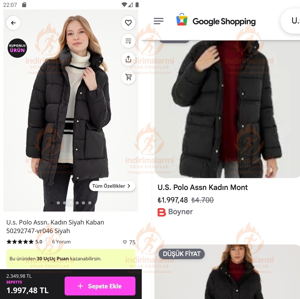 U.s. Polo Assn. Kadın Siyah Kaban 50292747-vr046 Siyah