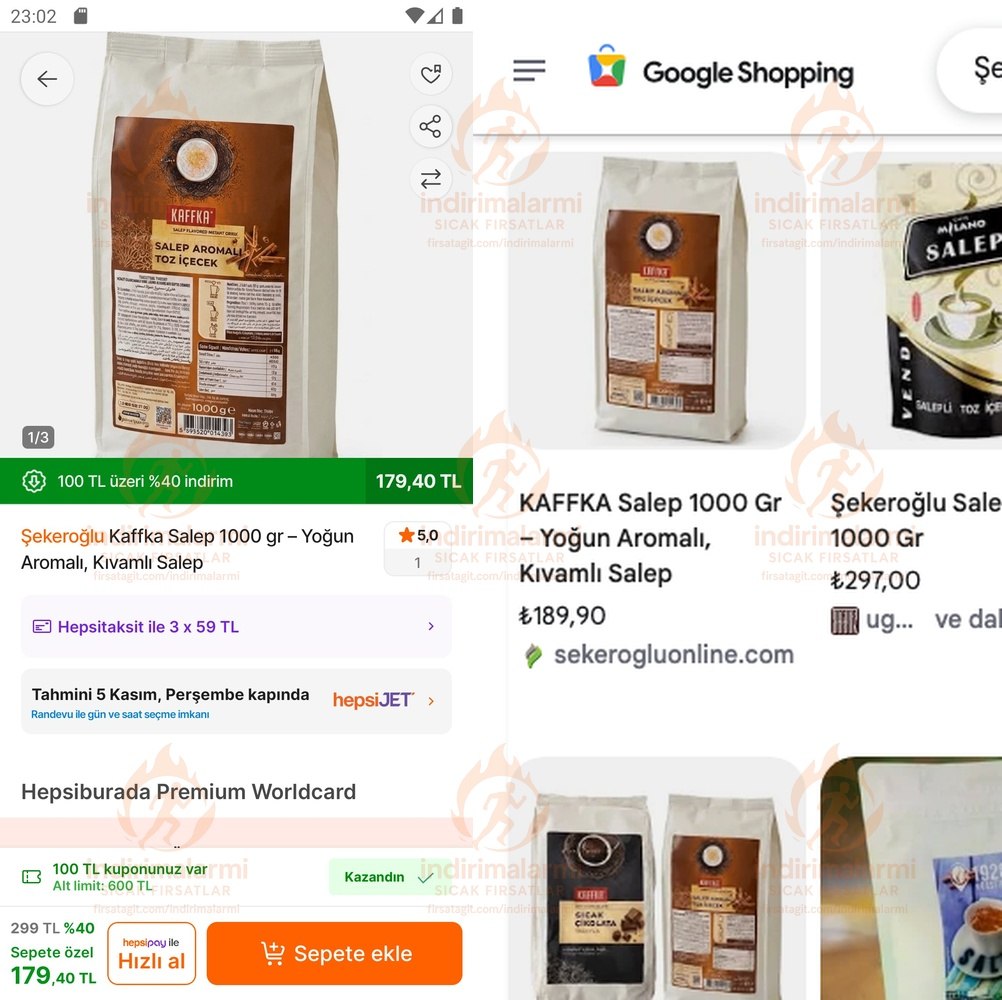 Şekeroğlu Kaffka Salep 1000 gr Yoğun Aromalı, Kıvamlı Salep