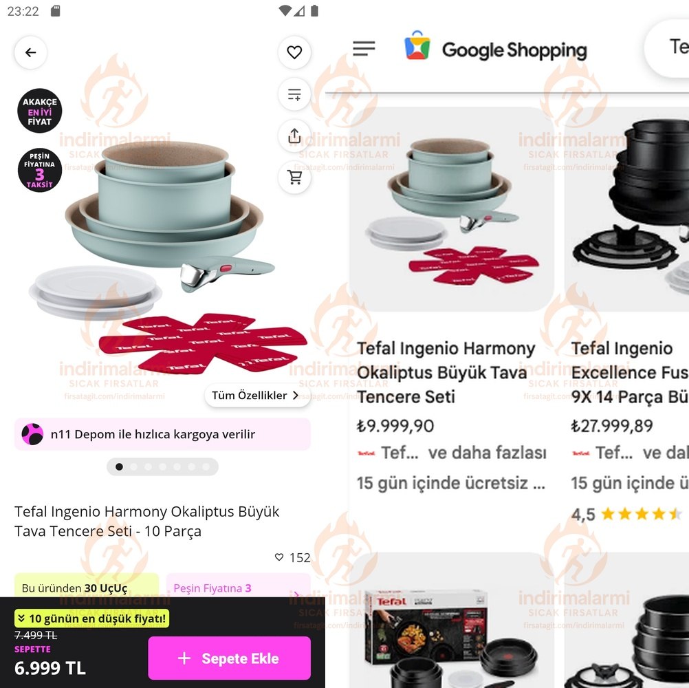 Tefal Ingenio Harmony Okaliptus Büyük Tava Tencere Seti – 10 Parça