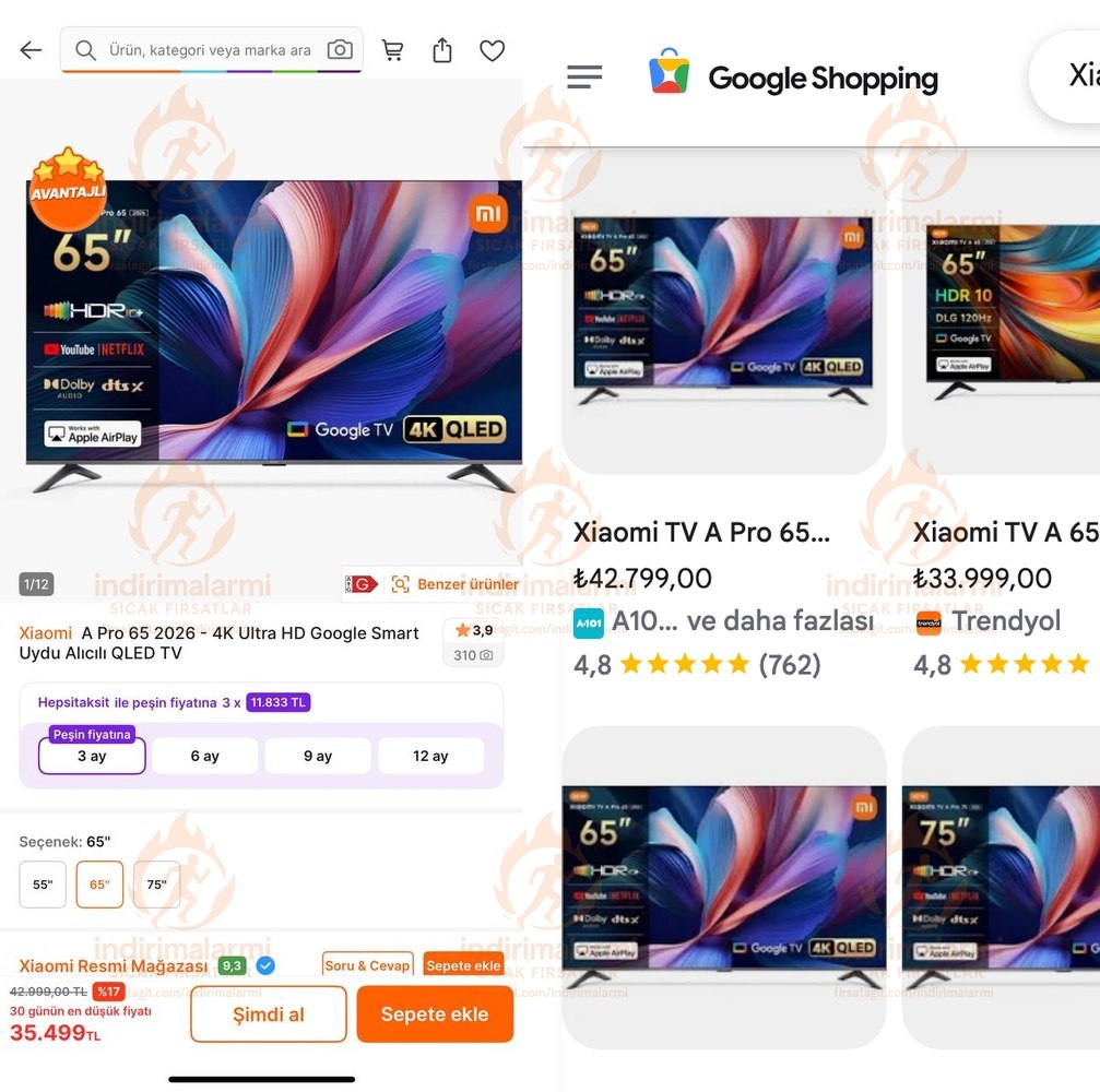 Xiaomi A Pro 65 2026 – 4K Ultra HD Google Smart Uydu Alıcılı QLED TV
